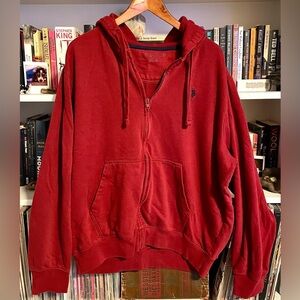U.S. Polo Assn. Full-Zip Red Hoodie Men’s XL Fleece Lined Cabincore Outerwear